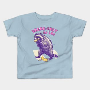 Raccoon MEME | I'm Fast As Fuck Boi | Fast AF Boy | Walking Raccoon Eating Toast Kids T-Shirt